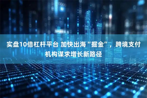实盘10倍杠杆平台 加快出海“掘金”，跨境支付机构谋求增长新路径
