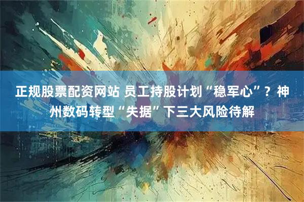 正规股票配资网站 员工持股计划“稳军心”？神州数码转型“失据”下三大风险待解